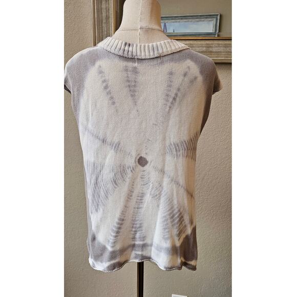 Mododoc Cottage Knit Tie Dye Pullover Sweater Women Size M Gray Relaxed Fit Cozy - Picture 2 of 4